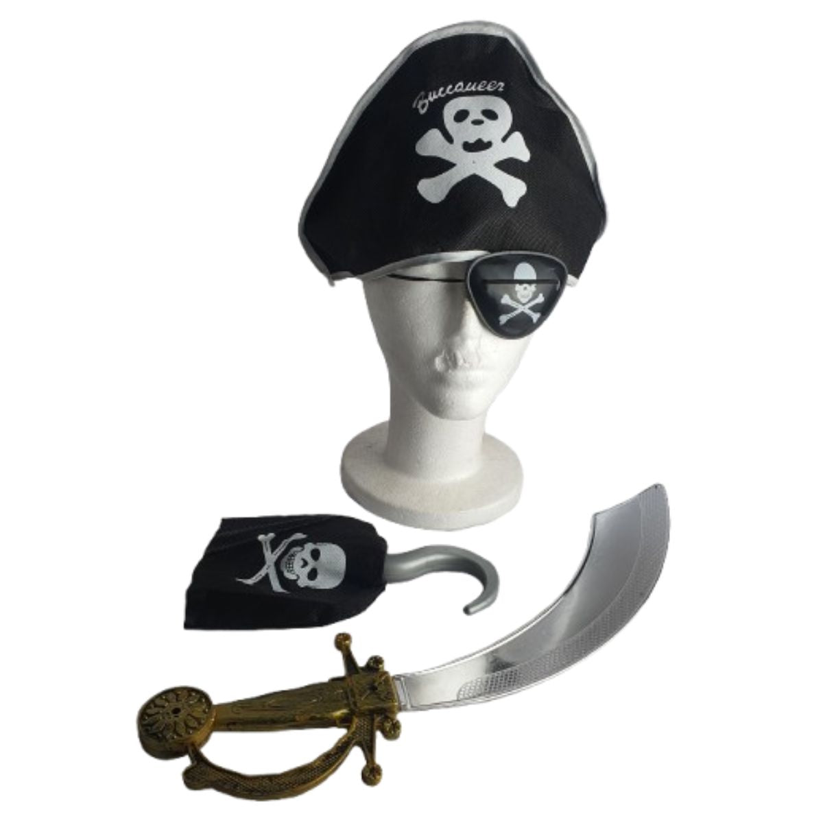 Kit Pirata Fantasia Cosplay Espada E Chapéu Guerreiro Kit Pirata Fantasia Cosplay Espada E Chapéu Guerreiro